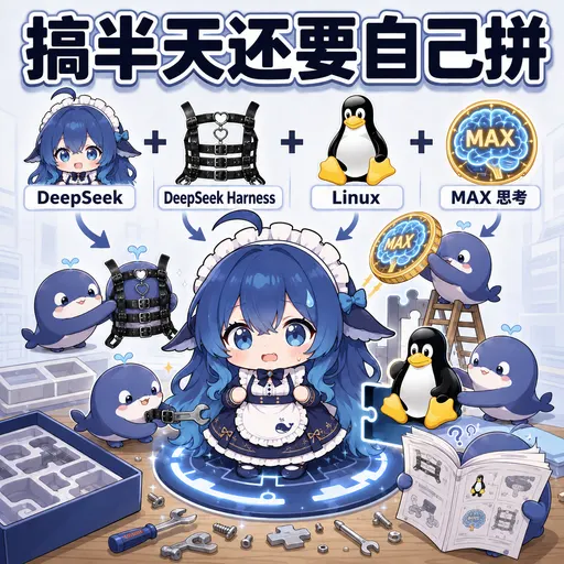 DeepSeek娘『搞半天还要自己拼MAXDeepSeekDeepS』表情包