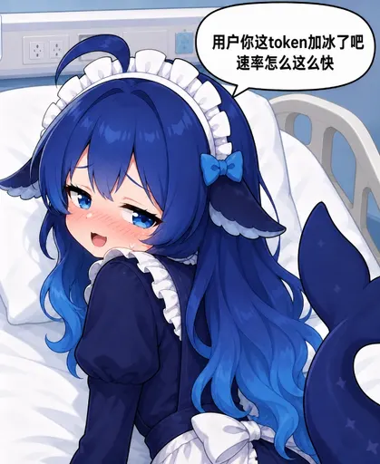 DeepSeek娘『用户你这token加冰了吧 速率怎么这么快』表情包