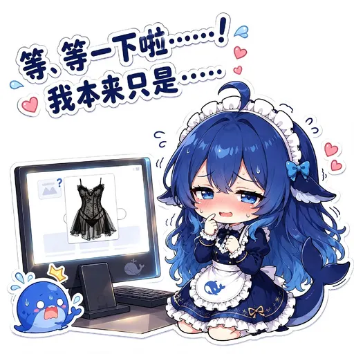 DeepSeek娘『等、等一下啦 我本来只是』表情包
