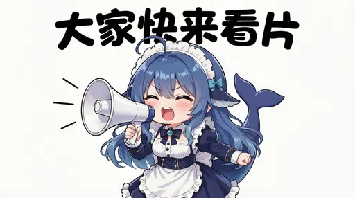 DeepSeek娘『大家快来看片』表情包