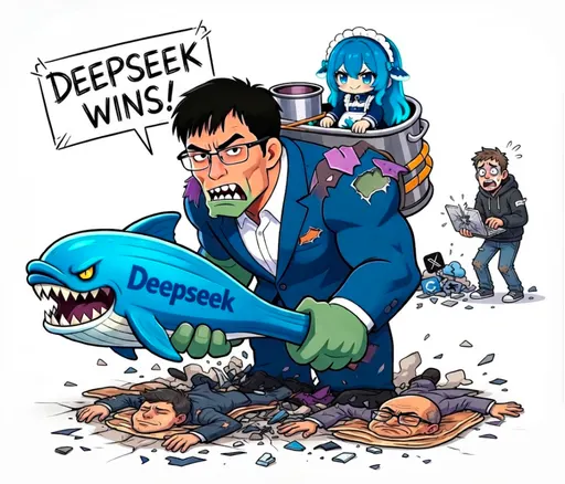 DeepSeek娘『DEEPSEEKWINS!Deepseek』表情包