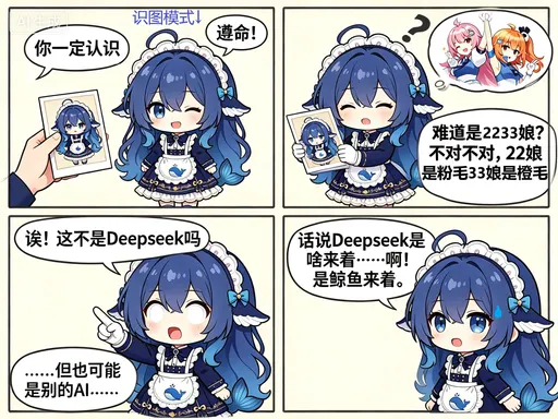 DeepSeek鲸娘『识图模式 AI生成 遵命！ 你一定认识 难道是2233娘？』表情包