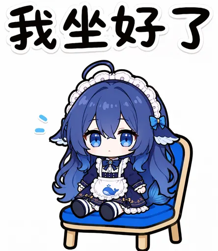 DeepSeek鲸娘『我坐好了』表情包