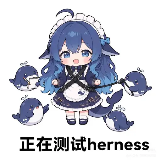 DeepSeek鲸娘『正在测试herness』表情包