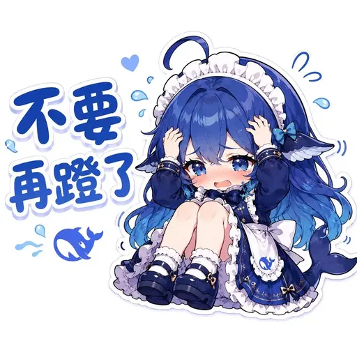 DeepSeek鲸娘『不要再踏了』表情包