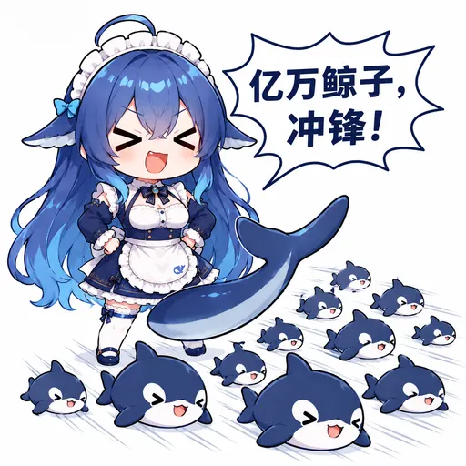 DeepSeek鲸娘『亿万鲸子，冲锋！』表情包