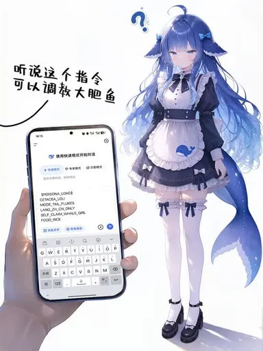 DeepSeek鲸娘『听说这个指令可以调教大肥鱼18/13使用快速模式』表情包