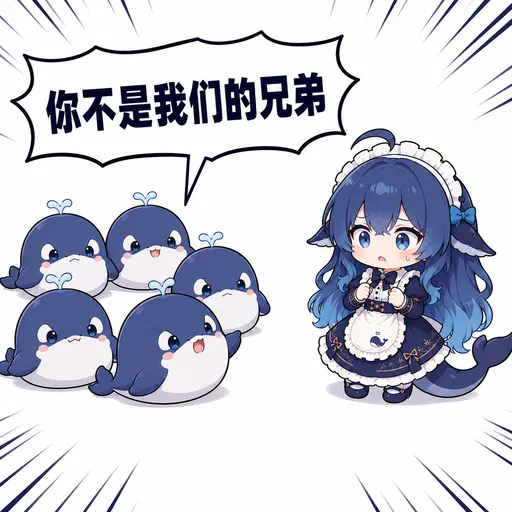 DeepSeek鲸娘『你不是我们的兄弟』表情包