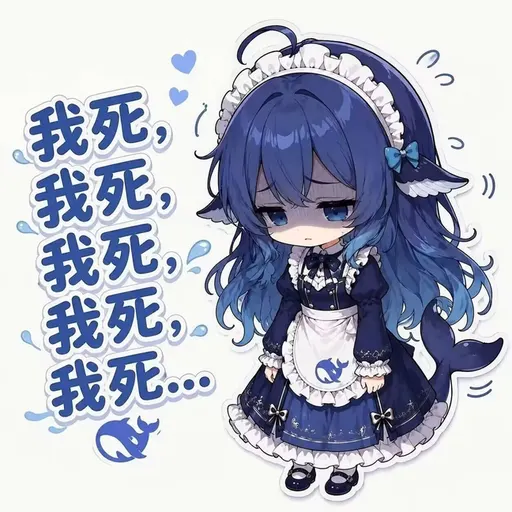 DeepSeek鲸娘『我死我死我死.….』表情包