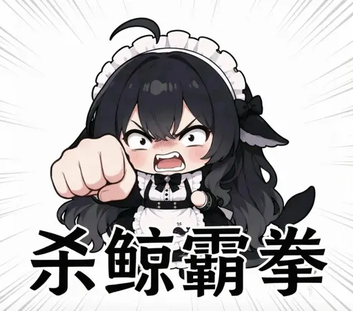 DeepSeek鲸娘『杀鲸霸拳』表情包