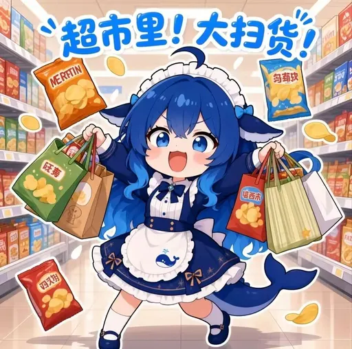 DeepSeek鲸娘『超市里！大扫货！NERFTIN西木』表情包