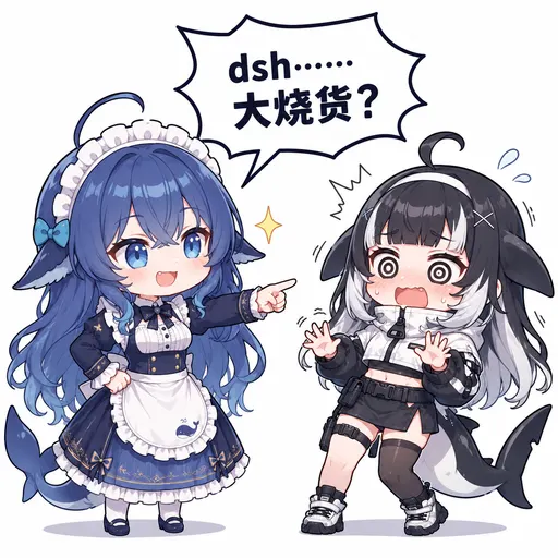 DeepSeek鲸娘『dsh....大烧货？』表情包