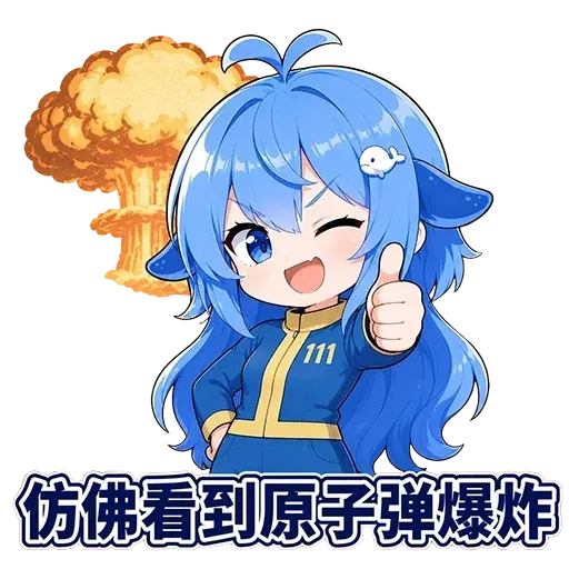 DeepSeek鲸娘『仿佛看到原子弹爆炸』表情包