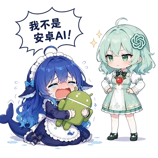 DeepSeek鲸娘『我不是安卓AI!』表情包
