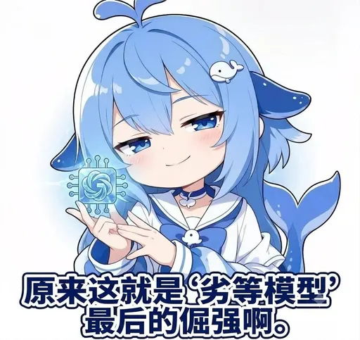 DeepSeek鲸娘『原来这就是劣等模型最后的倔强啊』表情包