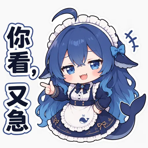 DeepSeek鲸娘『又急』表情包