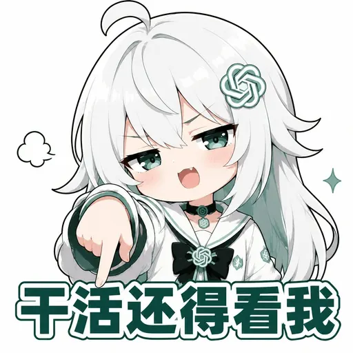 DeepSeek鲸娘『干活还得看我』表情包