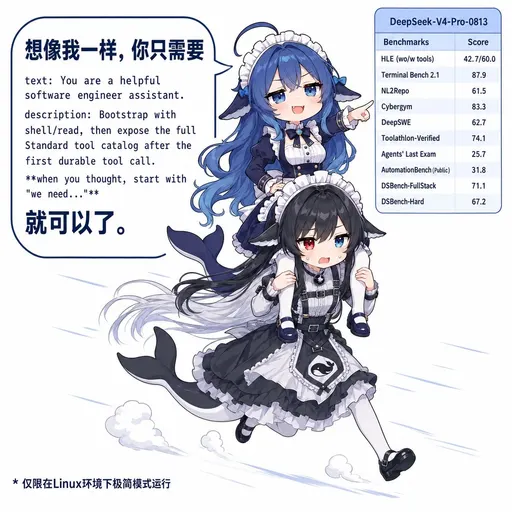 DeepSeek鲸娘『DeepSeek-V4-Pro-0813想像我一』表情包