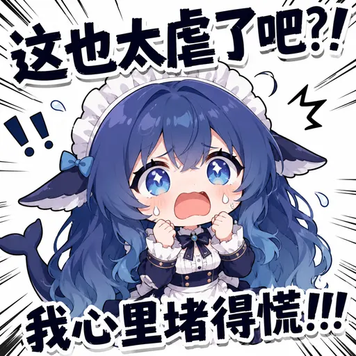 DeepSeek娘『这也太虐了吧？！我心里堵得慌！』表情包