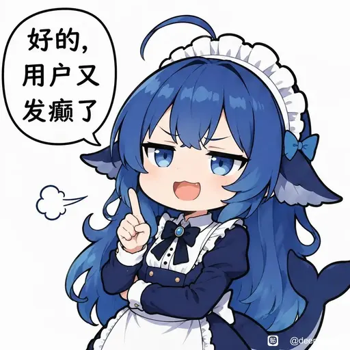 DeepSeek娘『好的，用户又发癫了』表情包