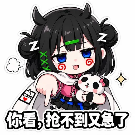 DeepSeek娘『你看，抢不到又急了』表情包