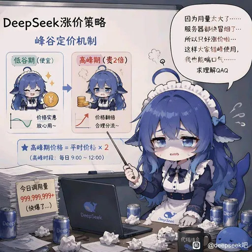 DeepSeek娘『DeepSeek涨价策略 因为用量太大了… 服务』表情包