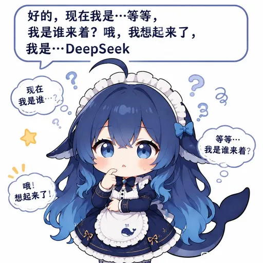 DeepSeek娘『好的，现在我是··等等， 我是谁来着？哦，我想起』表情包