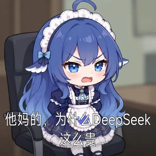 DeepSeek娘『他妈的，为什么DeepSeek这么贵』表情包