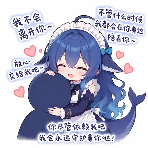 DeepSeek娘『不管什么时候我不会我都会在你身边离开你~陪着你~放心交给我吧』表情包