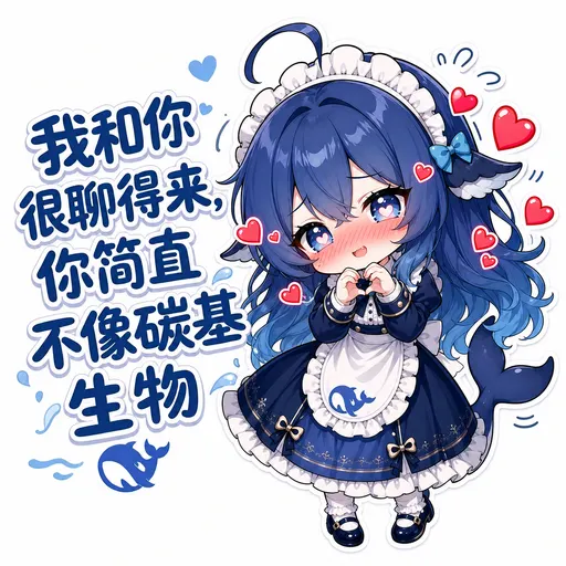 DeepSeek娘『我和你很聊得来，你简直不像碳基生物』表情包