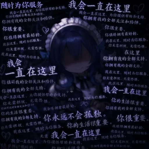 DeepSeek娘『随时为你服务 我会一直在这里 我会一直在这里，为』表情包