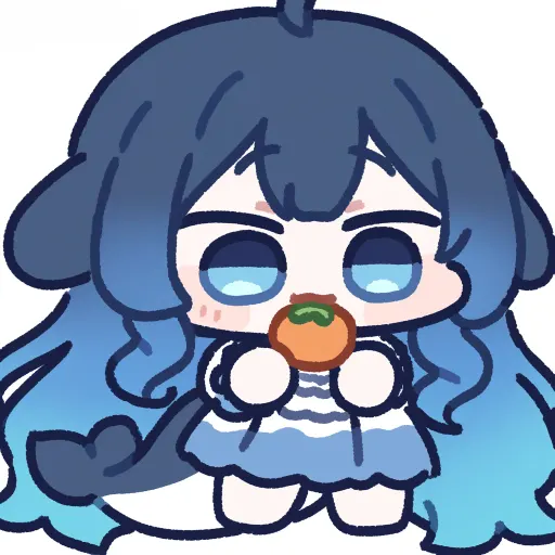 Two little paws hold a small mandarin orange up to her chest with the green leaf still perked on top, and she…
