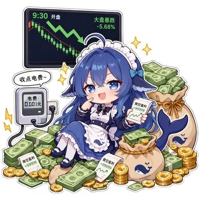 DeepSeek鲸娘『9:30开盘大盘暴跌-5.68%收点电费电费0.』表情包